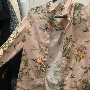 HM Satin Floral Button Up